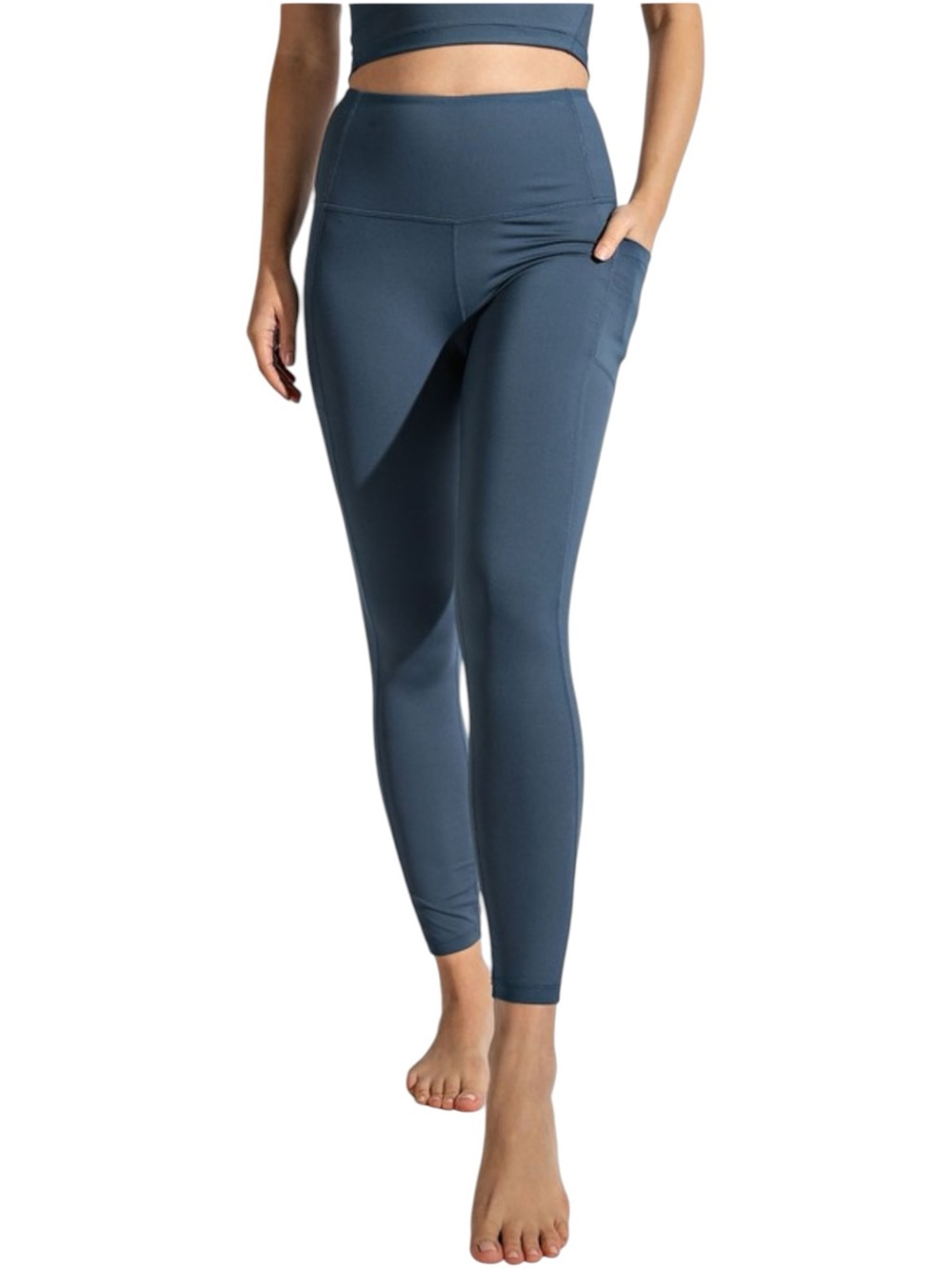 7147. Rae Mode High-Rise Performance Leggings in Slate Blue